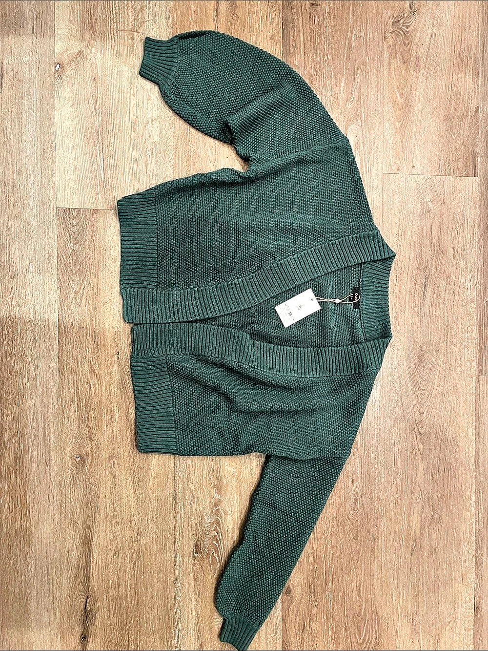 Quince 100% Organic Cotton Fisherman Boxy Cropped Cardigan Fisherman Boxy